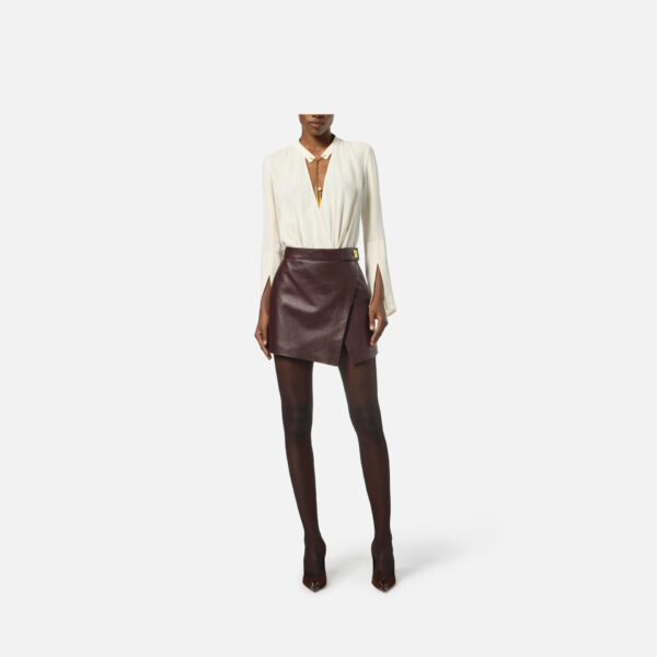 Fusta mini din piele Elisabetta Franchi - imagine 4