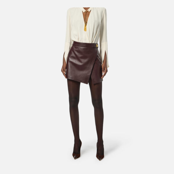 Fusta mini din piele Elisabetta Franchi - imagine 2