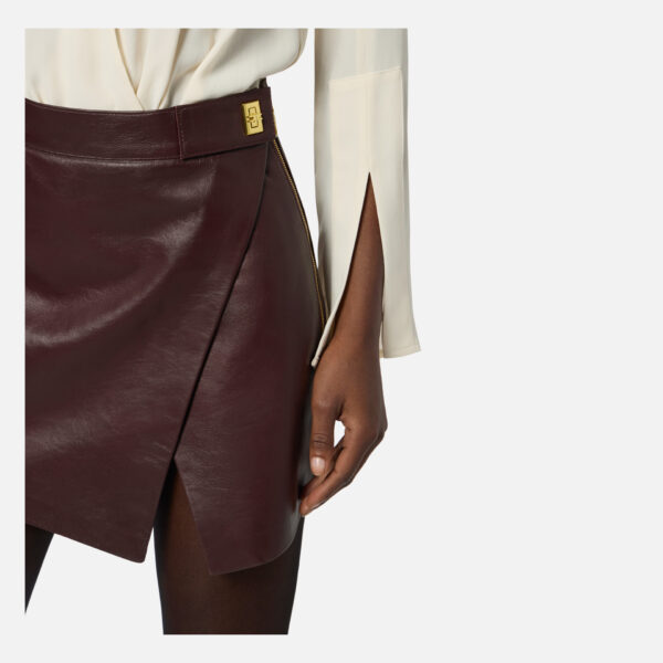 Fusta mini din piele Elisabetta Franchi - imagine 3